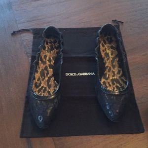 Dolce & Gabbana leopard and lace flats